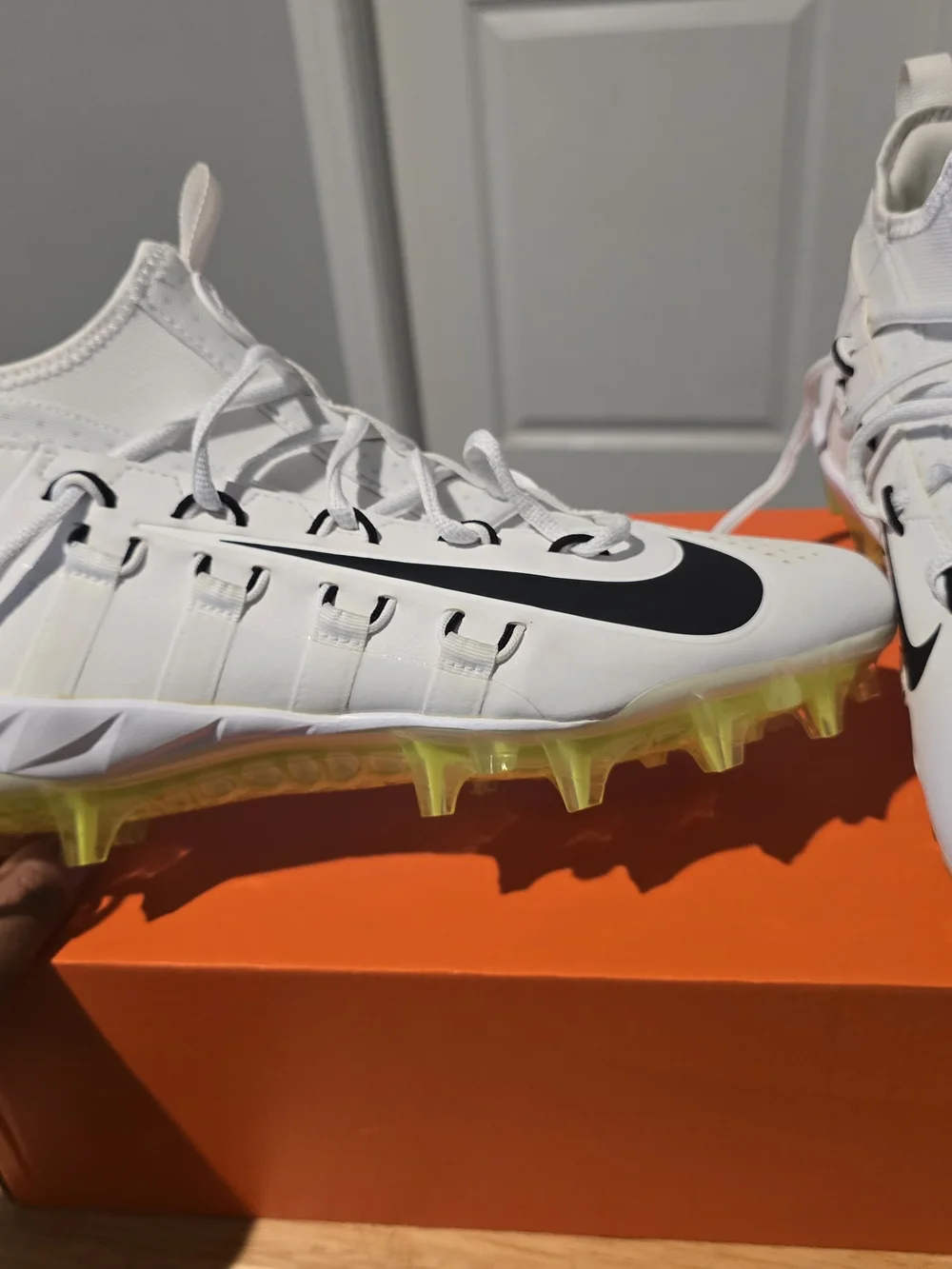 Nike Alpha Huarache 6 Elite LAX 880409 107 Lacrosse Cleats White Shoes Men 11